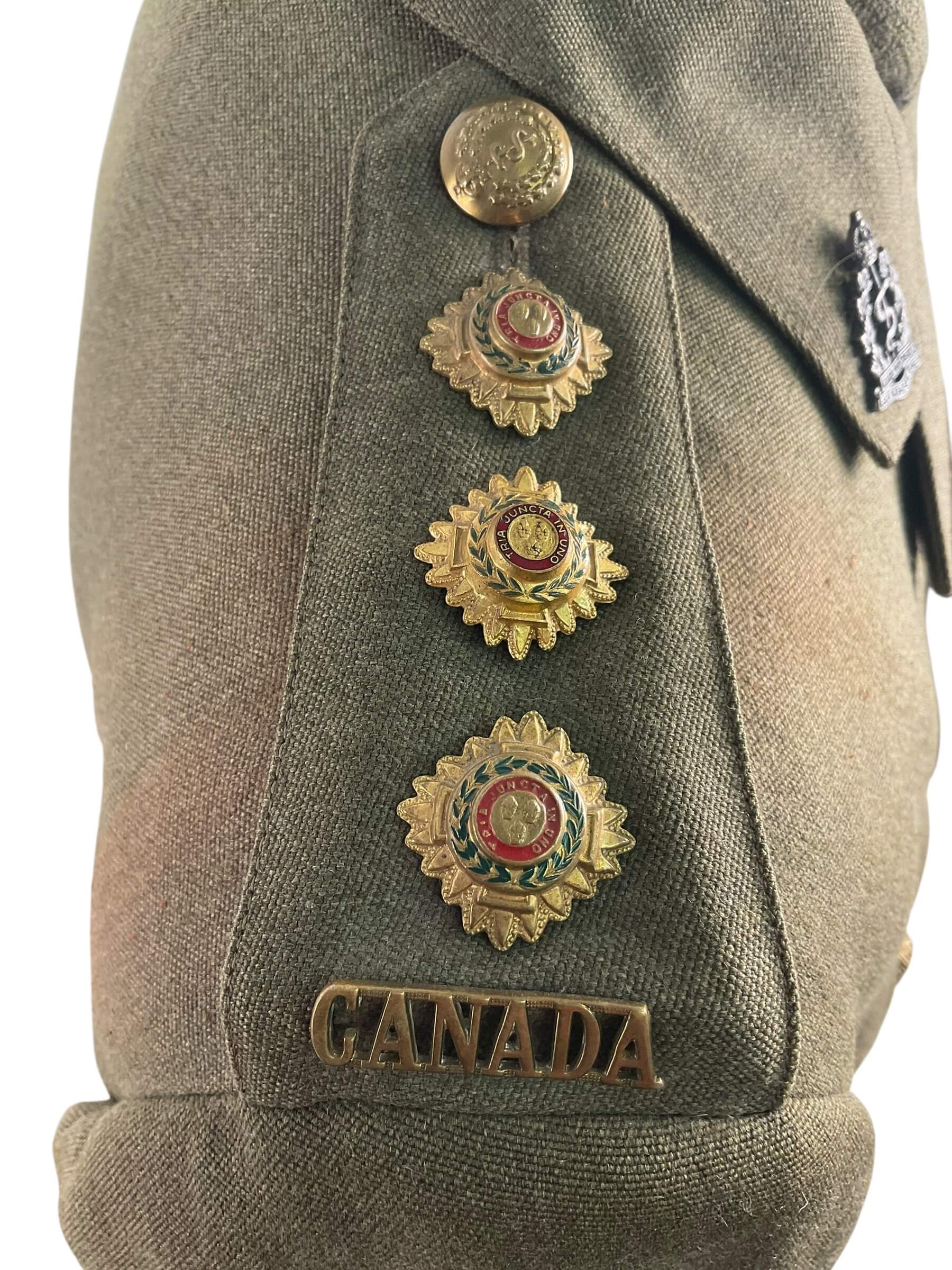 WW2 Canadian RCAMC Officers Named Service Dress With Trousers and Peak Cap Hat WW2 Canadian RCAMC Officers Named Service Dress With Trousers and Peak Cap Hat