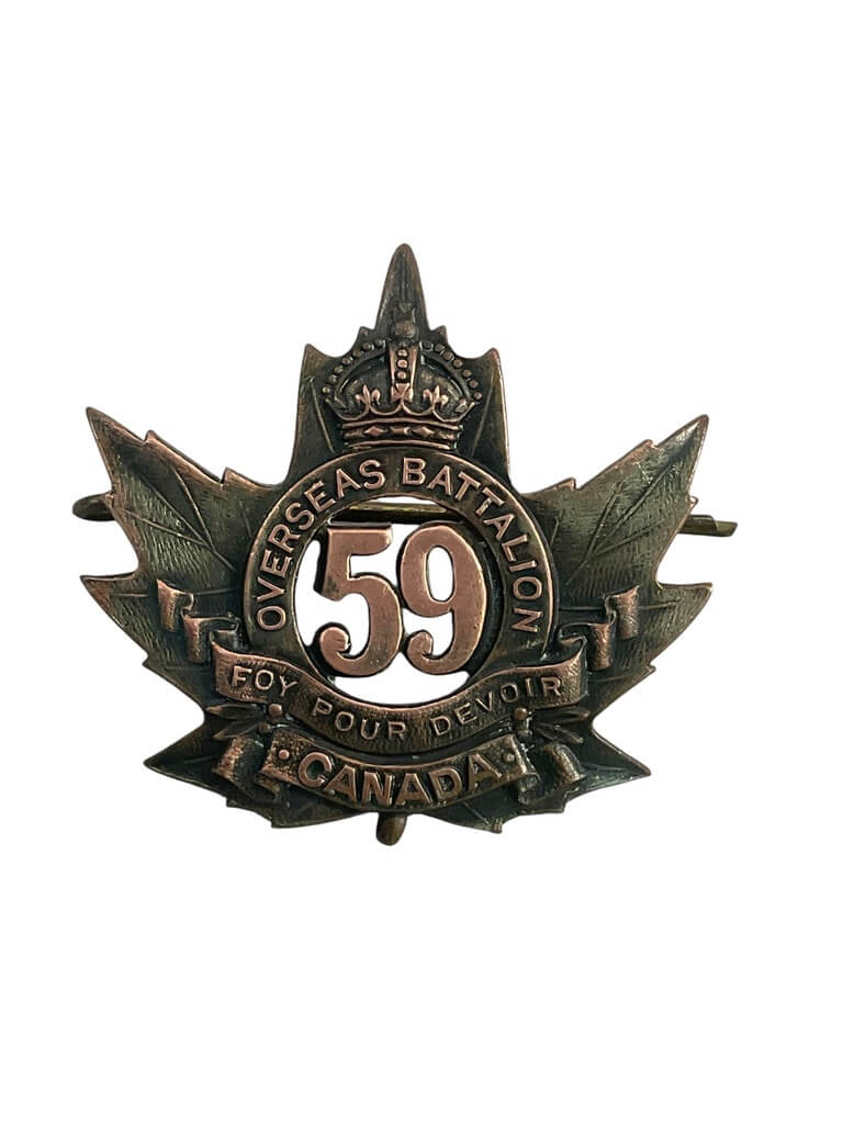WW1 Canadian CEF 59th Battalion Cap Badge WW1 Canadian CEF 59th Battalion Cap Badge