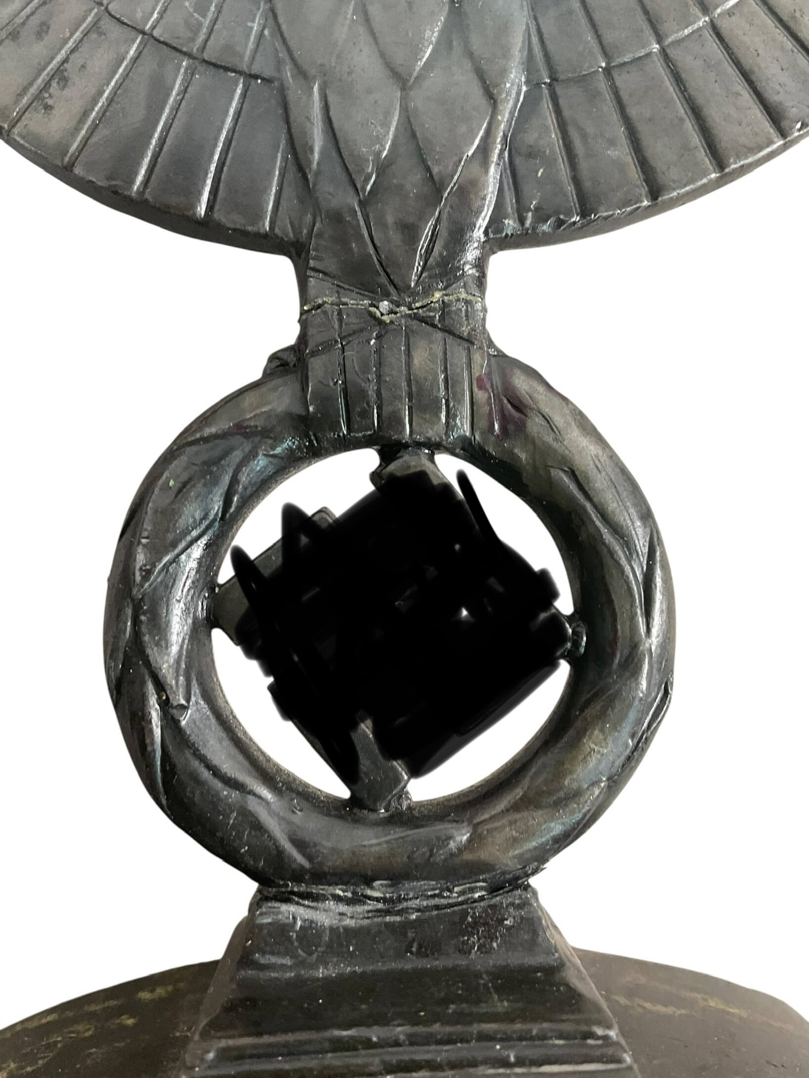 WW2 German Eagle On Marble Base With Clock WW2 German Eagle On Marble Base With Clock