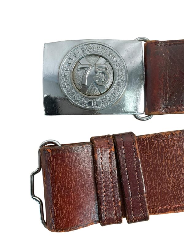 Canadian Toronto Scottish Leather Waist Belt and Buckle