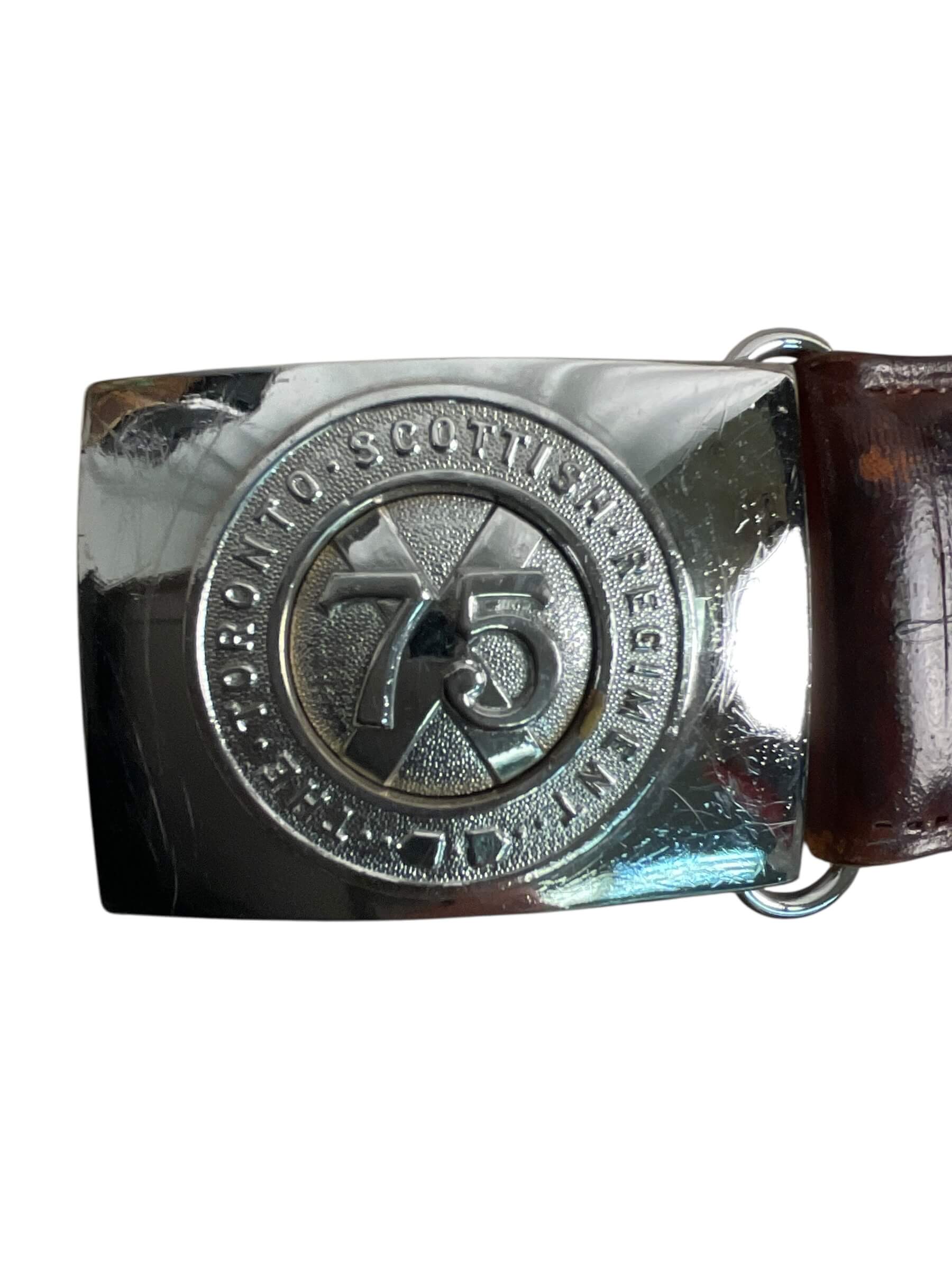 Canadian Toronto Scottish Leather Waist Belt and Buckle Canadian Toronto Scottish Leather Waist Belt and Buckle