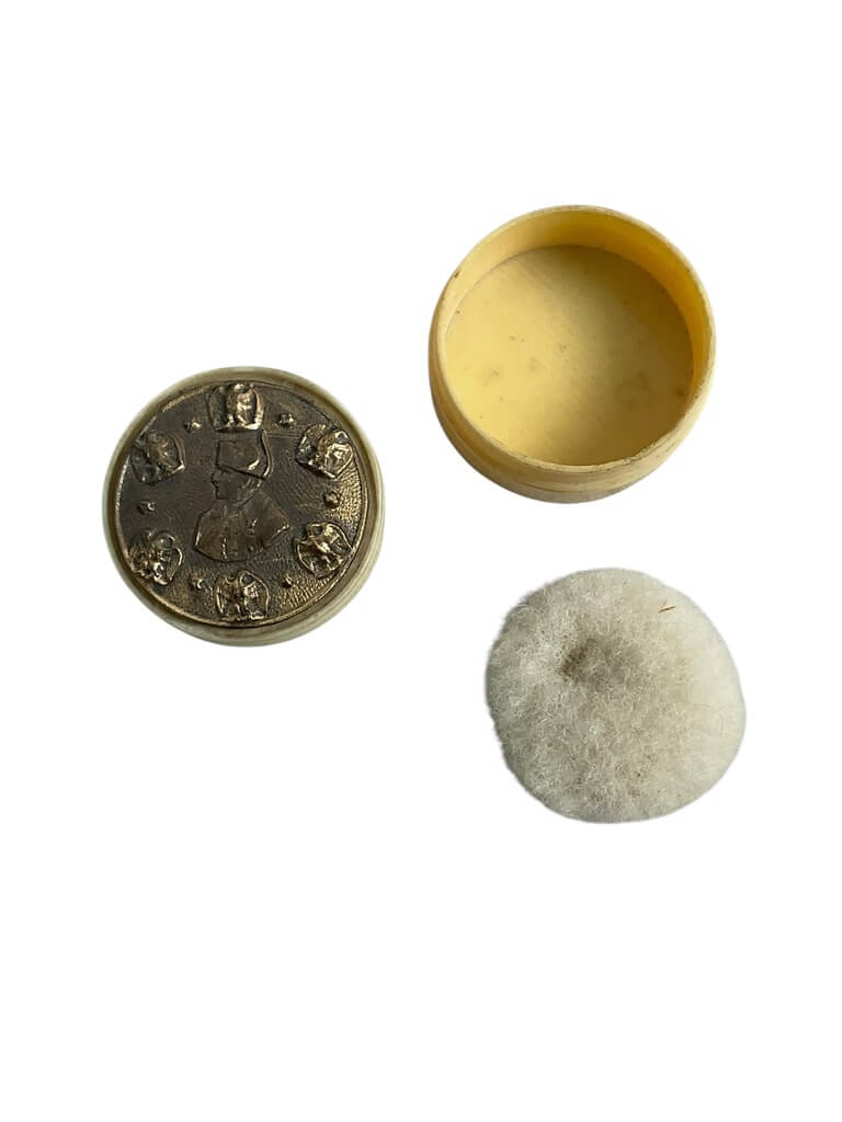 French Napoleonic Commemorative Women's Loose Powder Compact With Puff French Napoleonic Commemorative Women's Loose Powder Compact With Puff