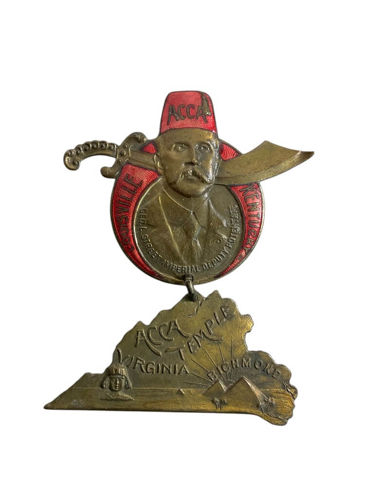 US Shriners Acca Temple Richmond Virginia Louisville Kentucky Medal US Shriners Acca Temple Richmond Virginia Louisville Kentucky Medal