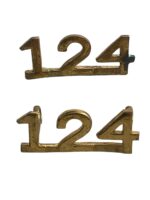 WW1 Canadian CEF 124th Battalion Guilt Officers Shoulder Numbers Pair WW1 Canadian CEF 124th Battalion Guilt Officers Shoulder Numbers Pair