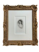 British Napoleonic Lady Hamilton Print Framed 20" X 17"