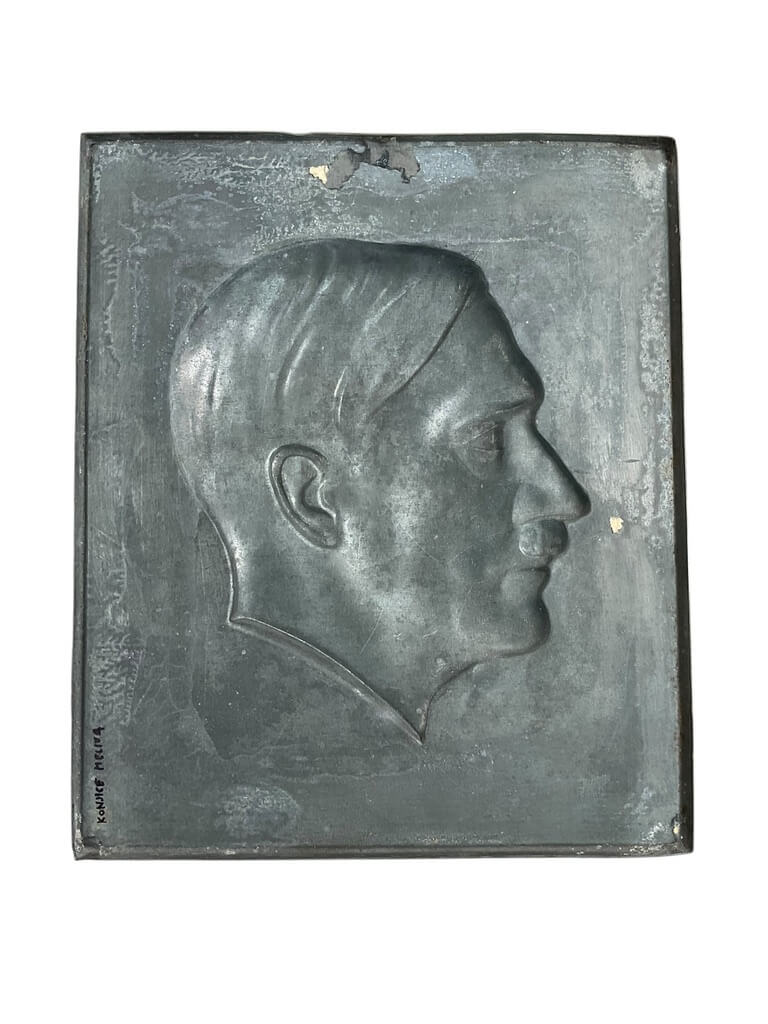 WW2 German Hitler Tin Plaque 8" X 6 1/2" WW2 German Hitler Tin Plaque 8" X 6 1/2"