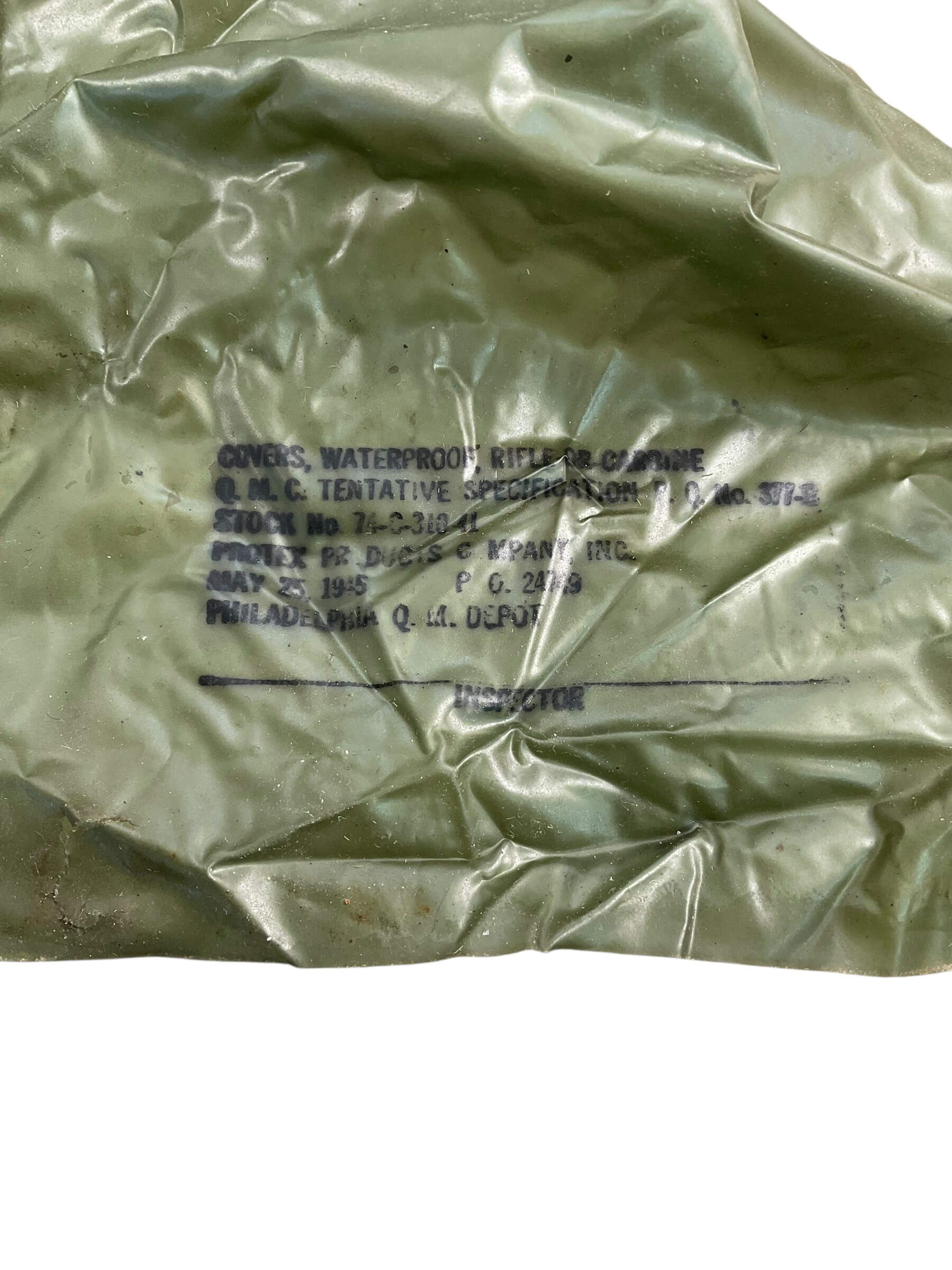 WW2 US Waterproof Rifle Cover Dated 1945 WW2 US Waterproof Rifle Cover Dated 1945