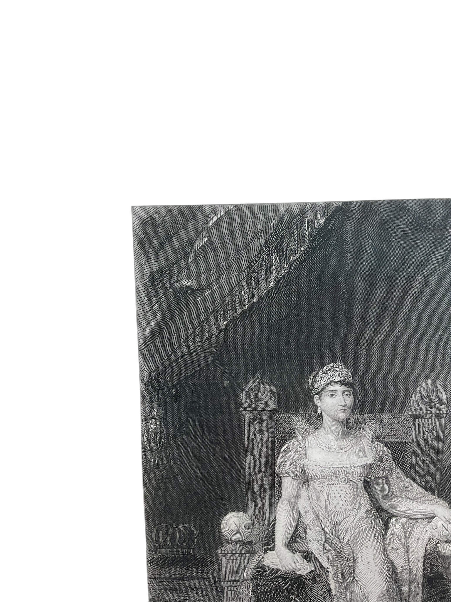 French Napoleonic Josephine in Versailles Print Framed 20" X 15 1/2" French Napoleonic Josephine in Versailles Print Framed 20" X 15 1/2"