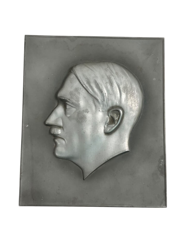 WW2 German Hitler Tin Plaque 8" X 6 1/2" WW2 German Hitler Tin Plaque 8" X 6 1/2"