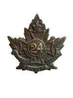 WW1 Canadian CEF 24th Battalion Collar Insignia Single WW1 Canadian CEF 24th Battalion Collar Insignia Single