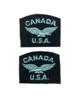 WW2 Canadian RCAF USA Nationality Titles Insignia Pair