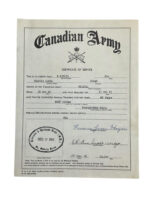 Canadian Army Certificate of Service Lincoln and Welland Regiment Dated 1961 Canadian Army Certificate of Service Lincoln and Welland Regiment Dated 1961