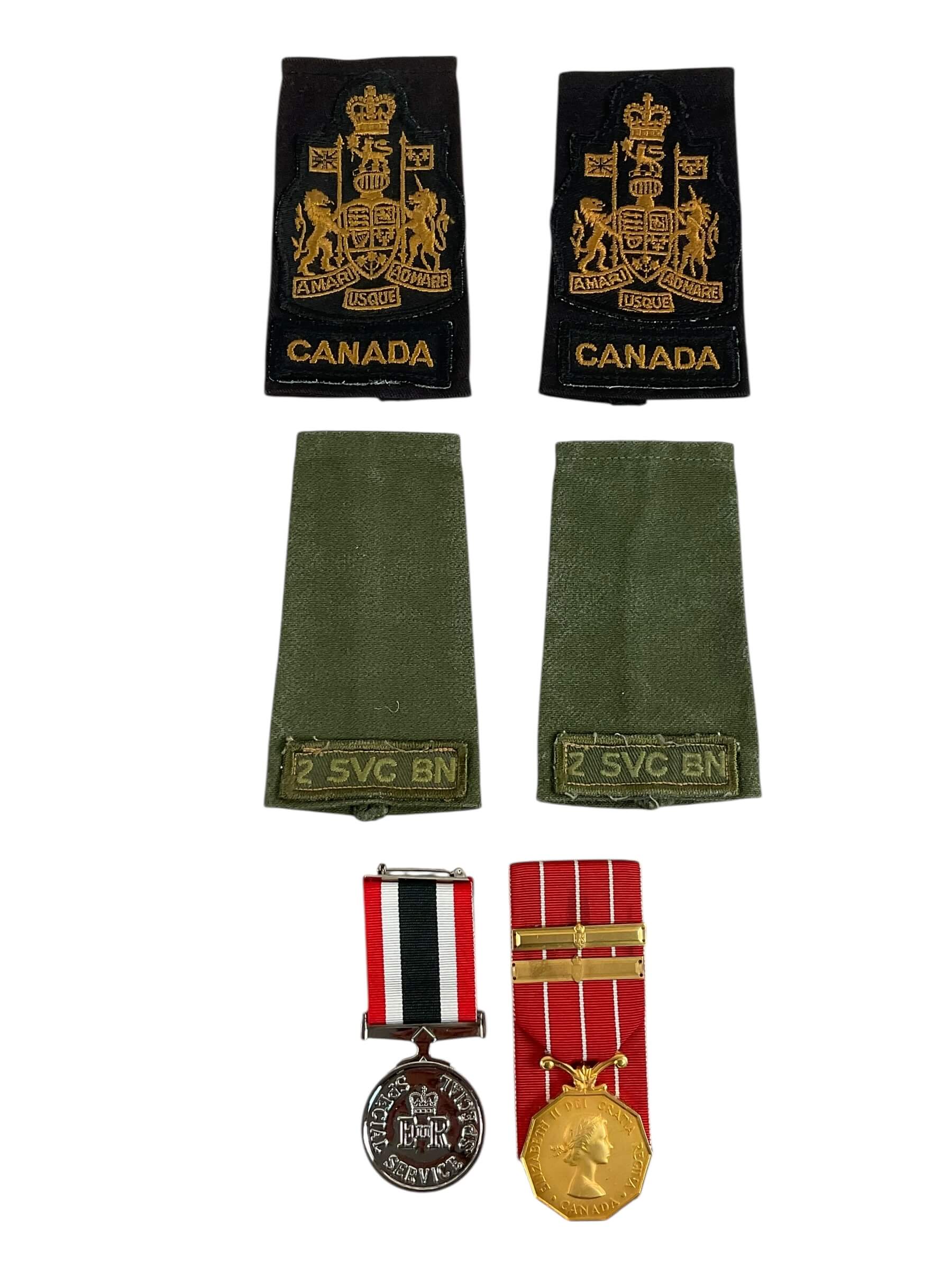 Canadian Forces Decoration With 2 Bars and Special Service Full Size Medals Named CWO Canadian Forces Decoration With 2 Bars and Special Service Full Size Medals Named CWO