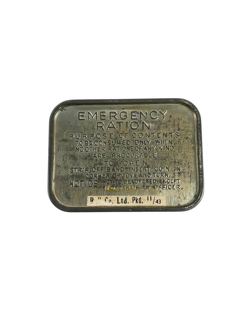 WW2 Canadian Emergency Ration Tin EMPTY Dated 1943 WW2 Canadian Emergency Ration Tin EMPTY Dated 1943
