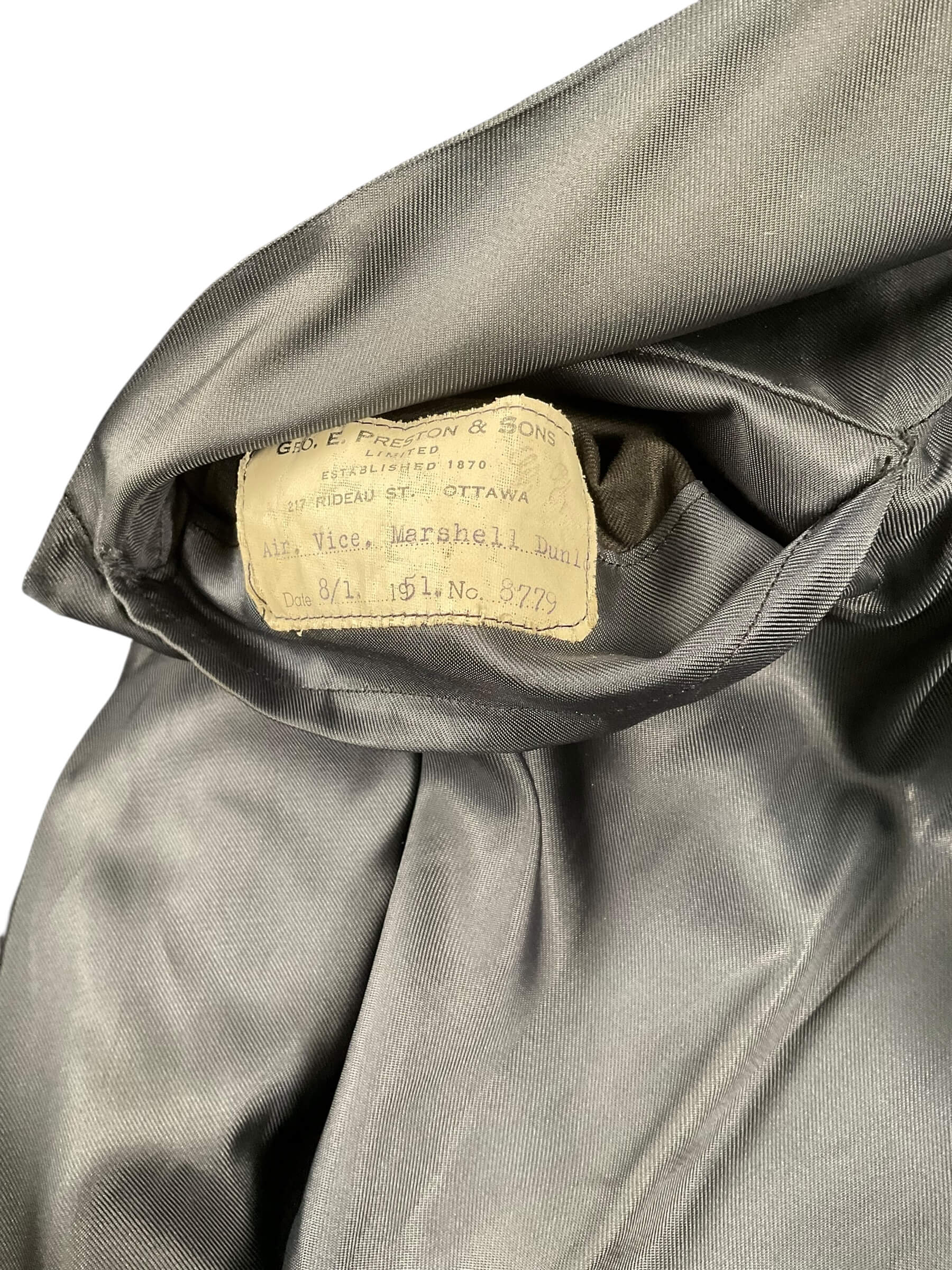 Canadian RCAF Korean War Air Vice Marshall Greatcoat Jacket Named Dated 1951 Canadian RCAF Korean War Air Vice Marshall Greatcoat Jacket Named Dated 1951