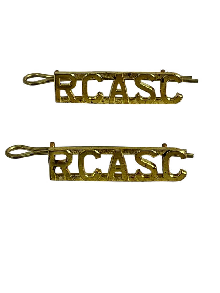 Royal Canadian Army Service Corps Shoulder Titles Insignia Pair Royal Canadian Army Service Corps Shoulder Titles Insignia Pair
