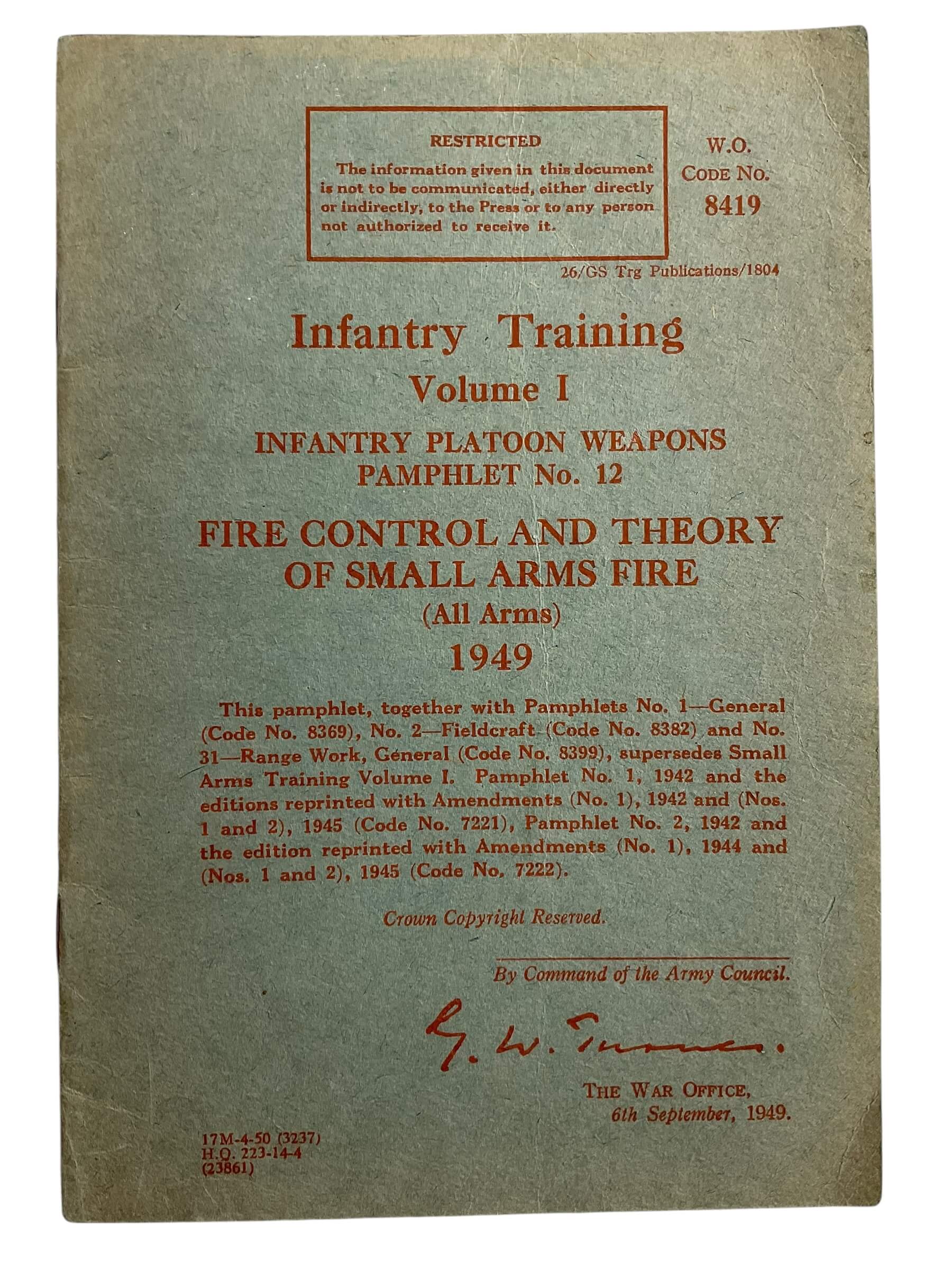 British Army Fire Control Small Arms Manual 1949 Used Softcover Reference Book British Army Fire Control Small Arms Manual 1949 Used Softcover Reference Book