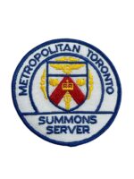 Canadian Metropolitan Toronto Summons Server Blue Border Police Patch