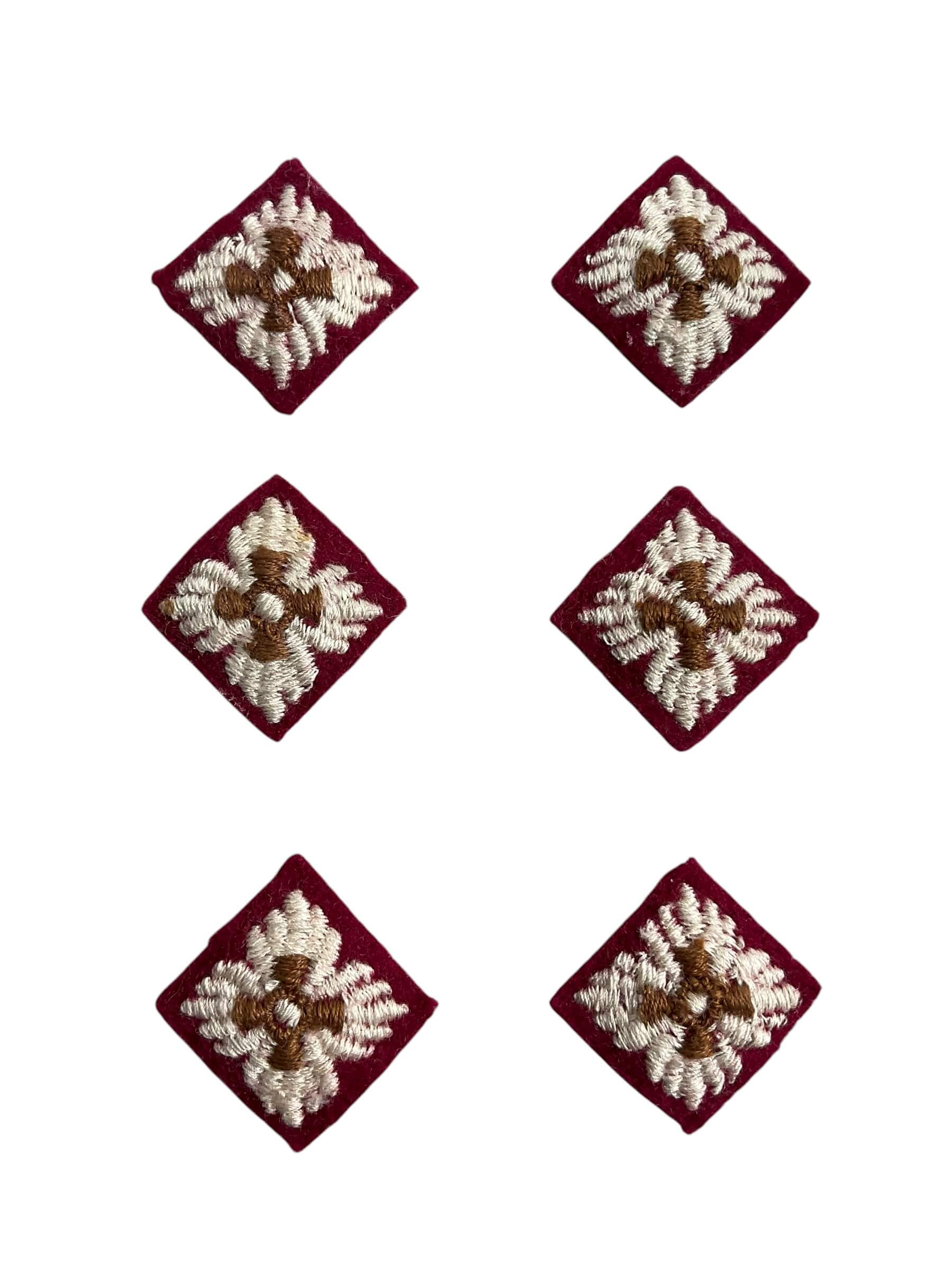 Canadian Army Captain’s Rank Maroon Pips Nursing Sister Set of 6 Canadian Army Captain’s Rank Maroon Pips Nursing Sister Set of 6
