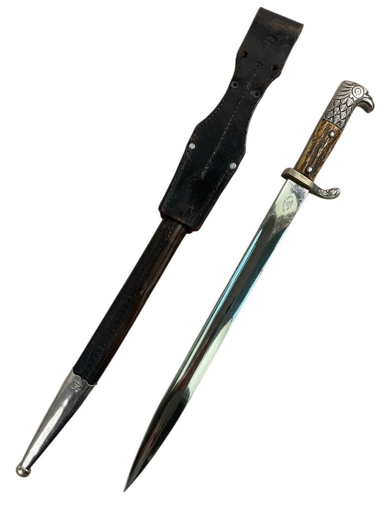 WW2 German Police Bayonet With Scabbard Maker Alexander Coppel Matching Numbers WW2 German Police Bayonet With Scabbard Maker Alexander Coppel Matching Numbers