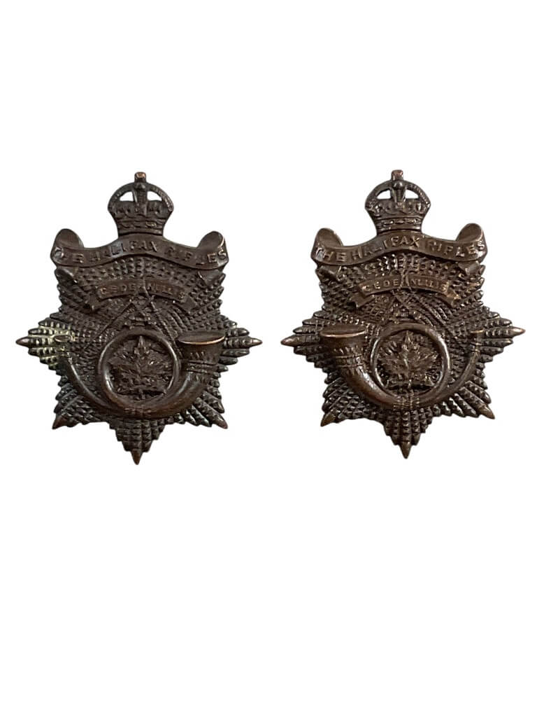 WW2 Canadian Halifax Rifles Regiment Collars Insignia Pair WW2 Canadian Halifax Rifles Regiment Collars Insignia Pair