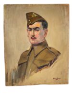 WW2 Canadian Artillery Named Oil Painting 27 1/4" X 22"