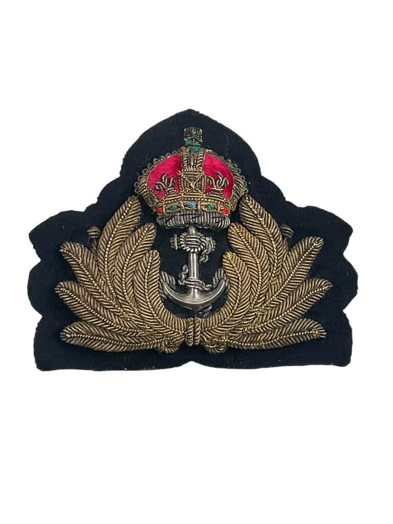 WW2 British RN Navy Officers Cap Badge Bullion Wire 2 WW2 British RN Navy Officers Cap Badge Bullion Wire 2