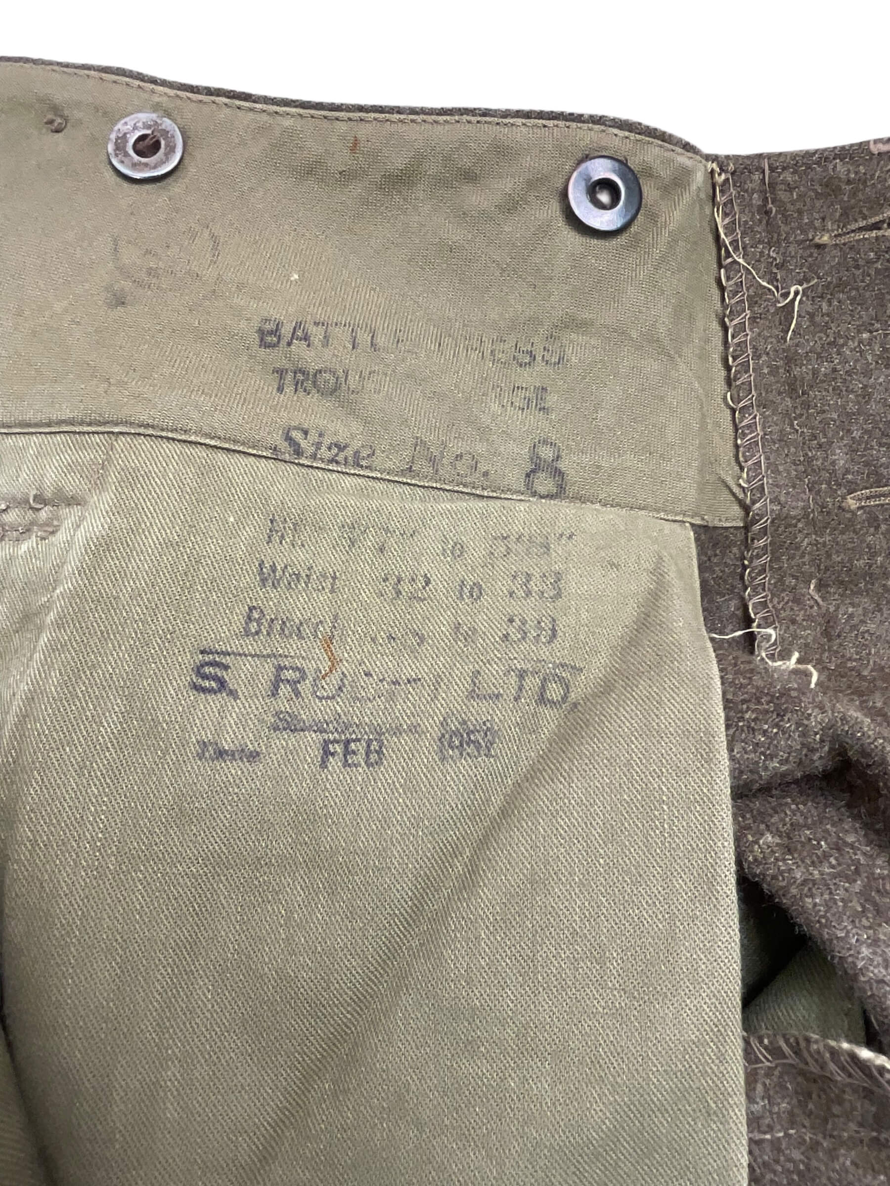 Canadian Army Korean War Signals Officers Battledress Jacket and Pants Canadian Army Korean War Signals Officers Battledress Jacket and Pants