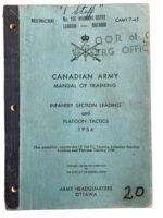Canadian Army Manual of Training Infantry Section Leading and Platoon Tactics 1954 Used Softcover Reference Book Canadian Army Manual of Training Infantry Section Leading and Platoon Tactics 1954 Used Softcover Reference Book