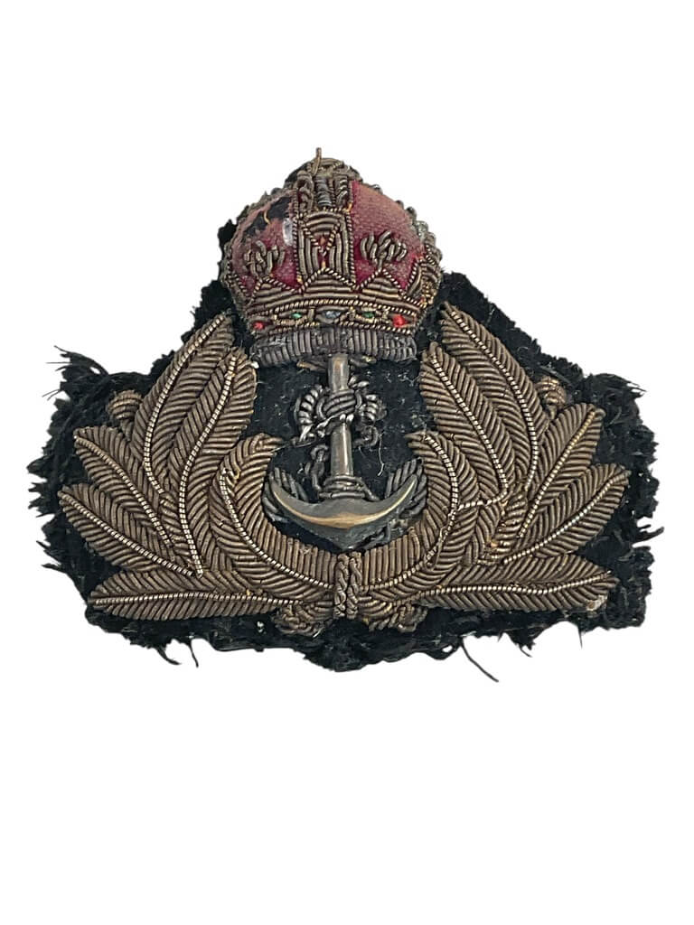 WW2 British RN Navy Officers Bullion Wire Cap Badge WW2 British RN Navy Officers Bullion Wire Cap Badge
