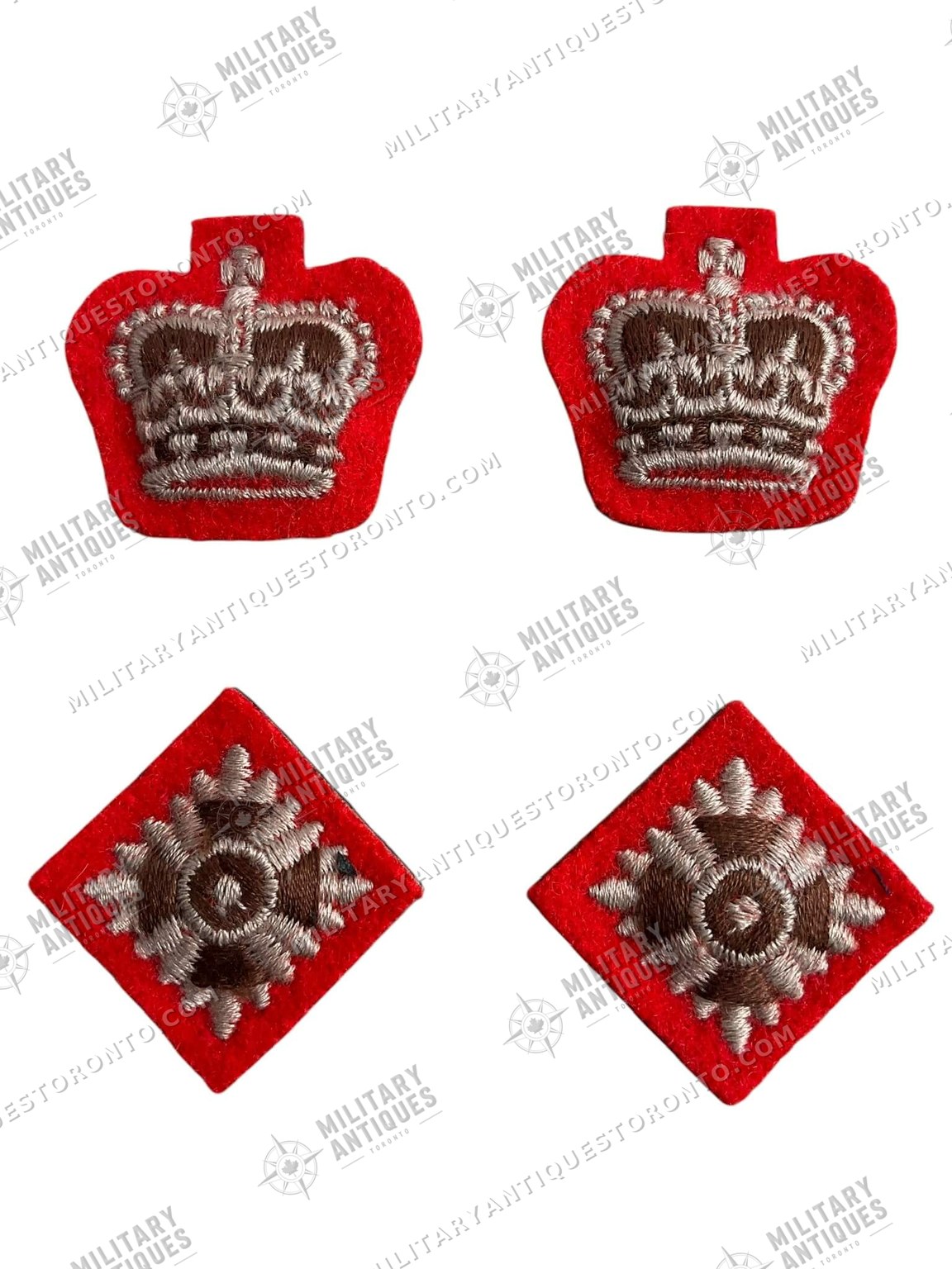 Canadian Army Infantry Lieutenant Colonel Rank Insignia Pair Crowns and ...