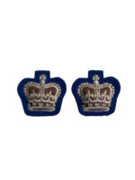 Canadian Army Majors Rank Signal Corps Blue Insignia Pair