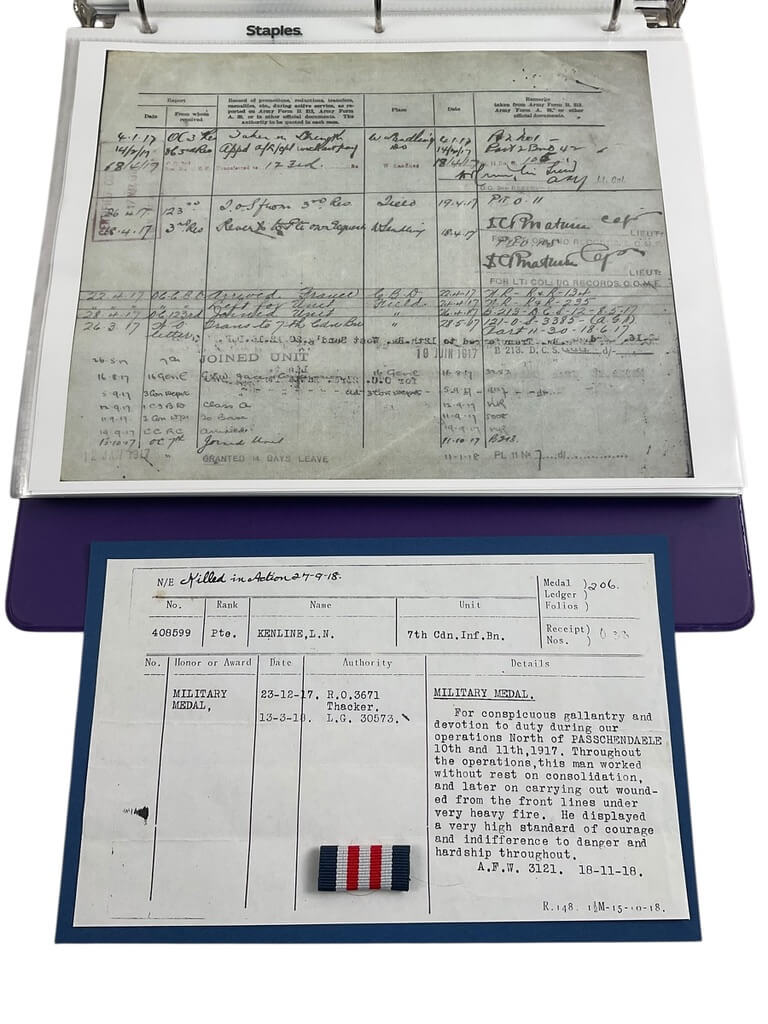 WW1 Canadian CEF MM Medal Group 7th Battalion Passchendaele KIA With Documentation WW1 Canadian CEF MM Medal Group 7th Battalion Passchendaele KIA With Documentation