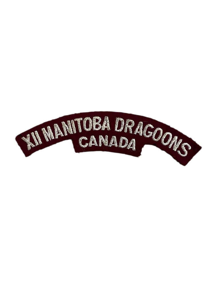 Canadian 12th Manitoba Dragoons Canada Shoulder Title Insignia Single Canadian 12th Manitoba Dragoons Canada Shoulder Title Insignia Single