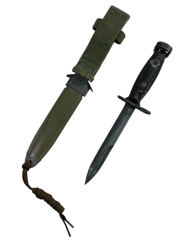 US Army M1 Carbine Bayonet and Scabbard M4 in M8 Scabbard US Army M1 Carbine Bayonet and Scabbard M4 in M8 Scabbard
