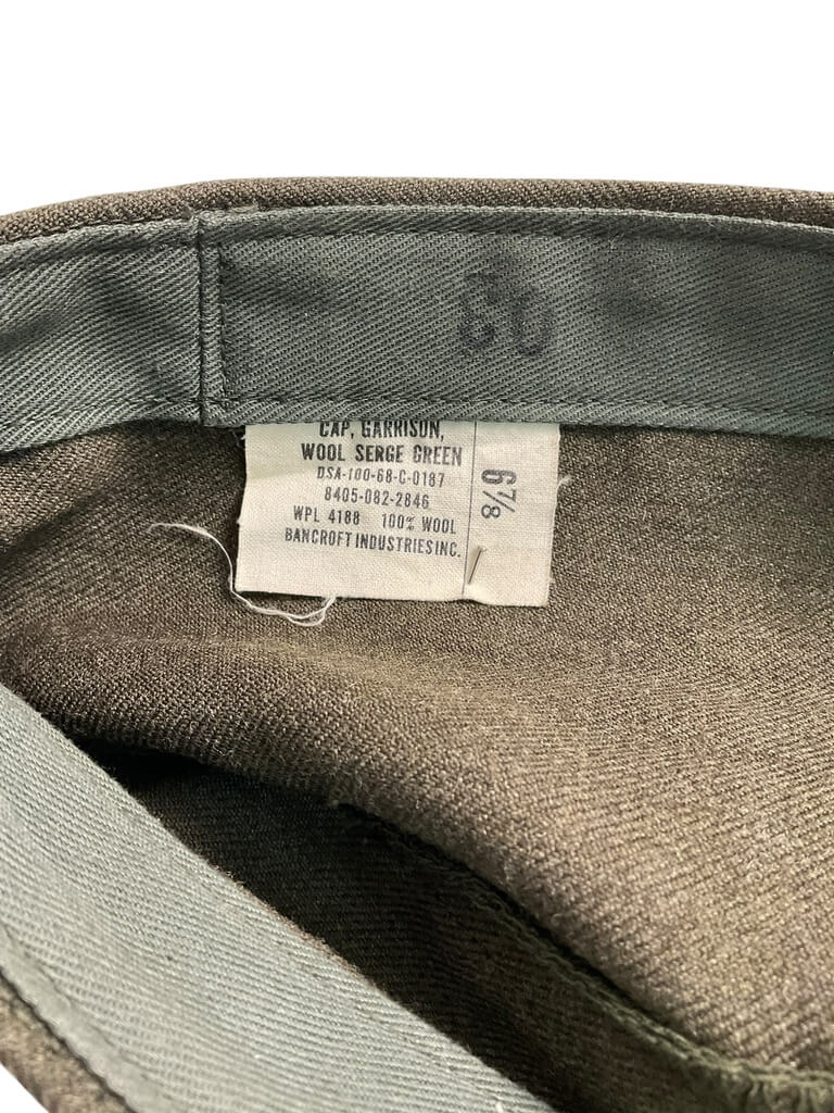 US USMC Green Garrison Cap Size 6 7/8 Dated 1968 US USMC Green Garrison Cap Size 6 7/8 Dated 1968