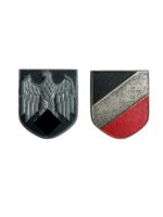 WW2 German Tropical Pith Helmet Insignia Pair WW2 German Tropical Pith Helmet Insignia Pair