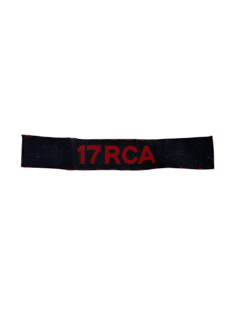 WW2 Canadian 17th RCA Canvas Shoulder Title Insignia Single WW2 Canadian 17th RCA Canvas Shoulder Title Insignia Single