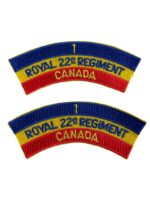 Canadian Royal 22e Regiment R22E Vandoos 1st Battalion Shoulder Titles Insignia Pair