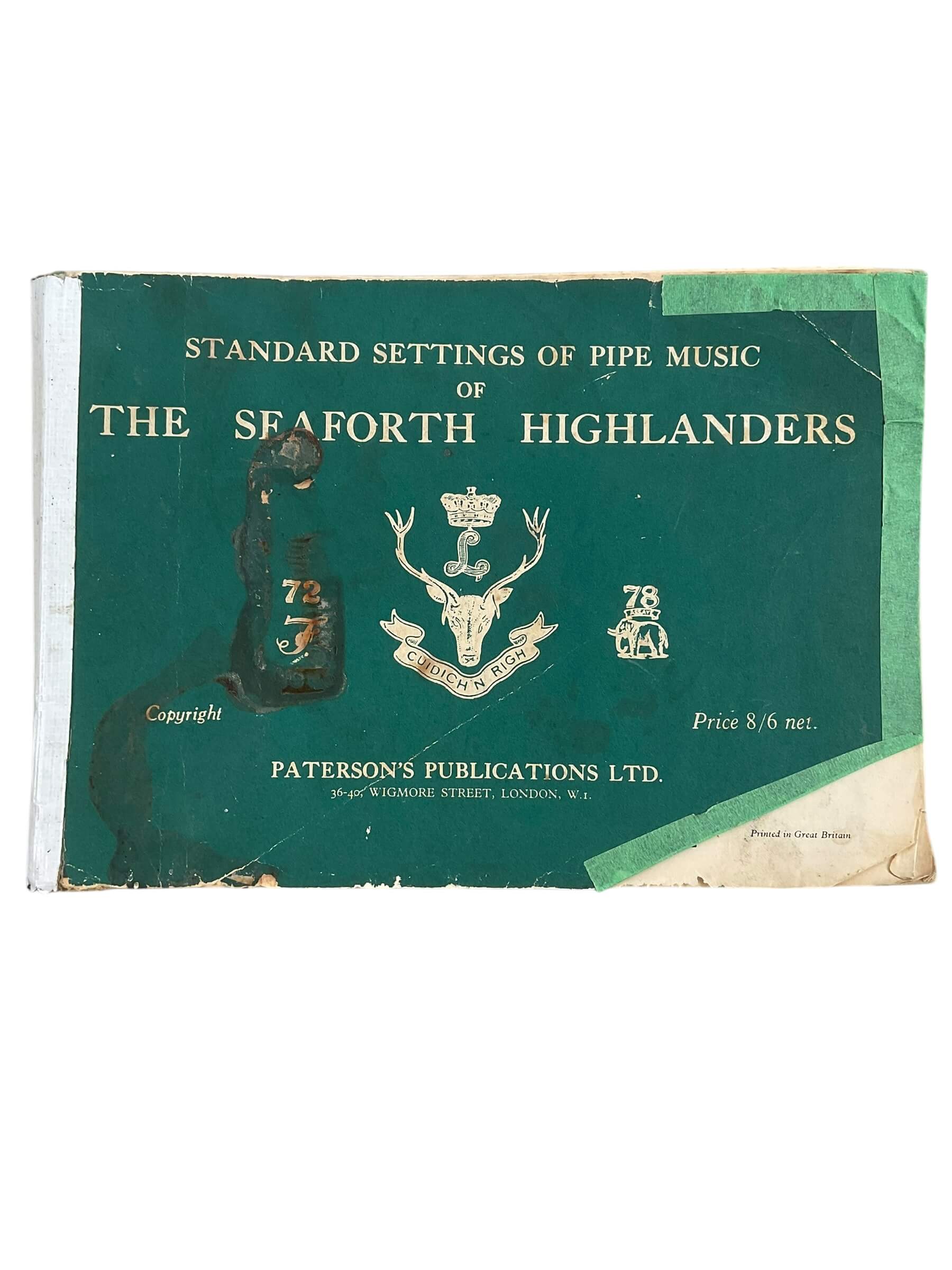 British The Seaforth Highlanders Pipe Music Used Softcover Reference Book British The Seaforth Highlanders Pipe Music Used Softcover Reference Book