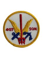 Canadian RCAF 407 Squadron Gold Border Colour Crest Patch Vintage