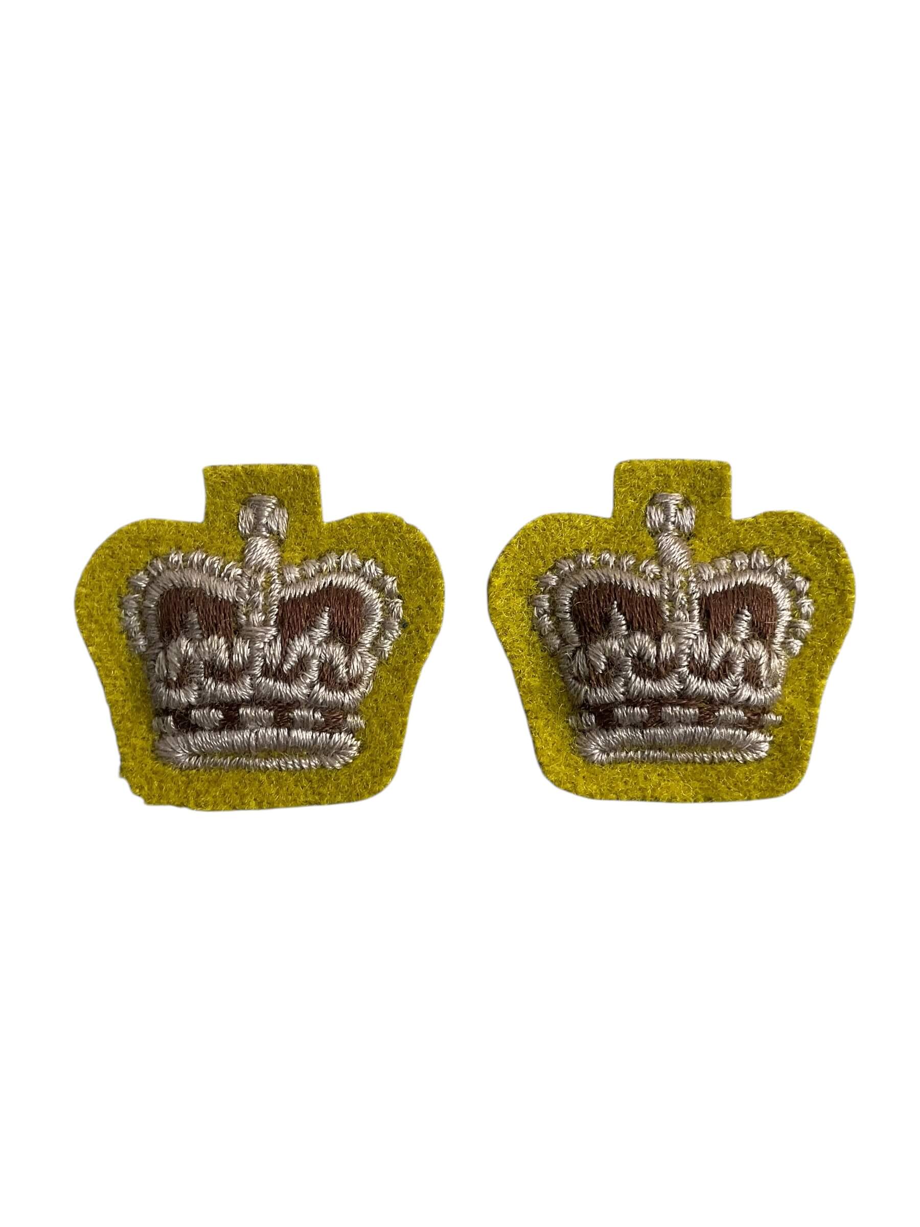 Canadian Army Majors Rank Cavalry Yellow Insignia Pair Canadian Army Majors Rank Cavalry Yellow Insignia Pair
