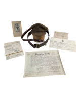 WW2 Canadian Artillery Officers Peak Cap Hat With Sam Browne and Officers Commision