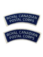 Royal Canadian Postal Corps Shoulder Titles Insignia Pair