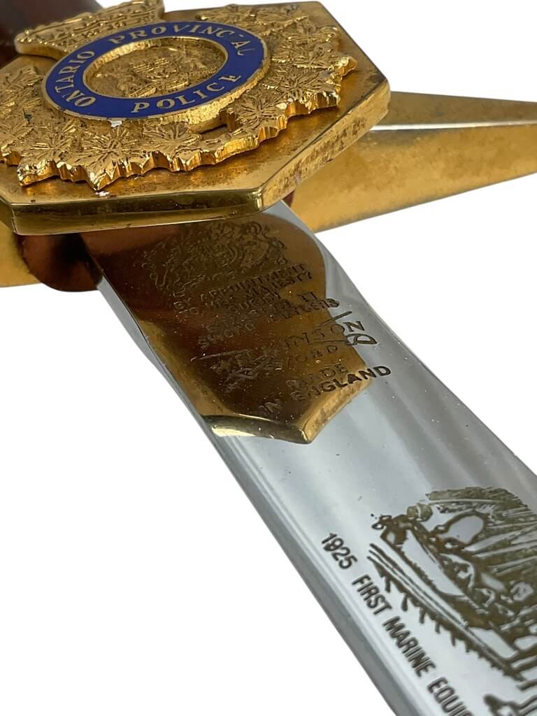 Ontario Provincial Police OPP Ceremonial Sword Wilkinson Serial No 968 Ontario Provincial Police OPP Ceremonial Sword Wilkinson Serial No 968
