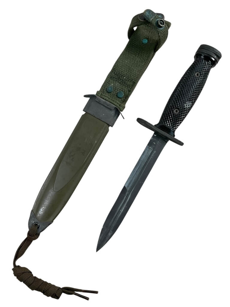 US Army M1 Carbine Bayonet and Scabbard M4 in M8 Scabbard US Army M1 Carbine Bayonet and Scabbard M4 in M8 Scabbard