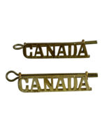 WW2 Canadian CANADA Officers Shoulder Titles Insignia Pair WW2 Canadian CANADA Officers Shoulder Titles Insignia Pair