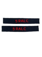 Canadian Forces RCA 5th Regiment 5 RALC Shoulder Titles Insignia Pair