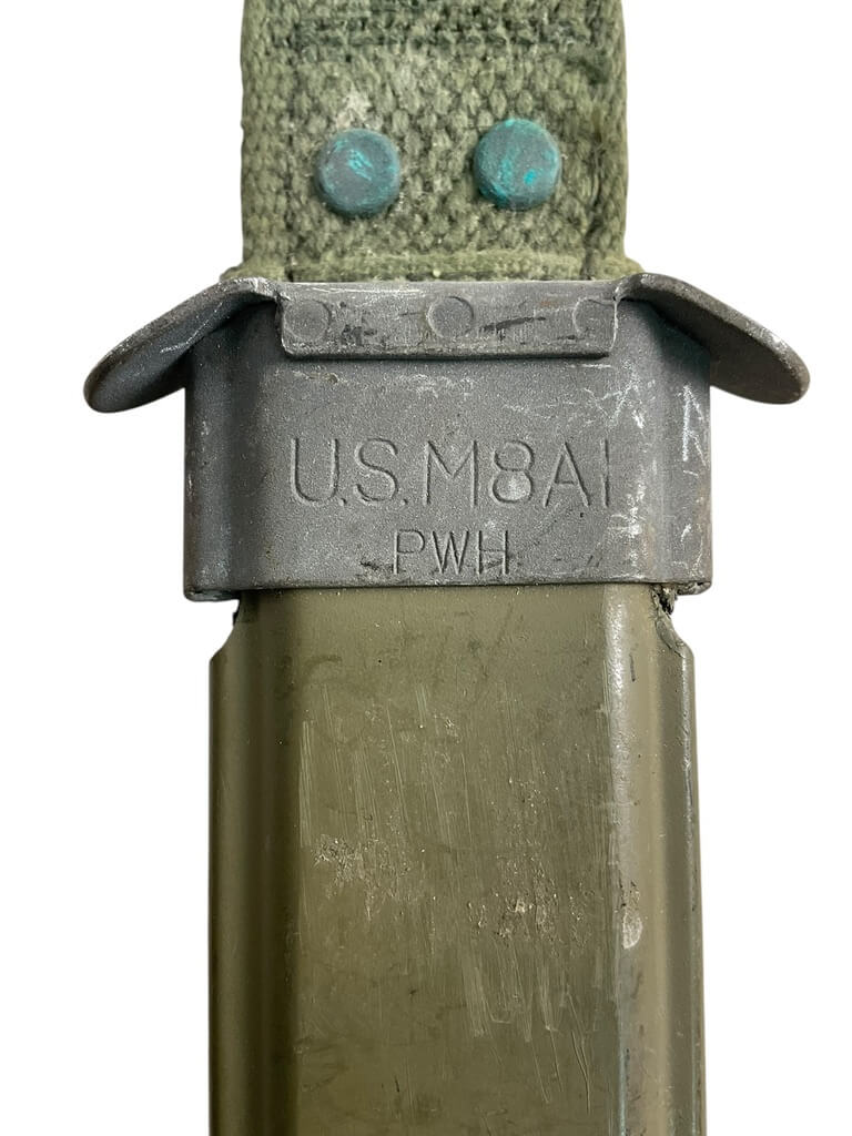 US Army M1 Carbine Bayonet and Scabbard M4 in M8 Scabbard US Army M1 Carbine Bayonet and Scabbard M4 in M8 Scabbard