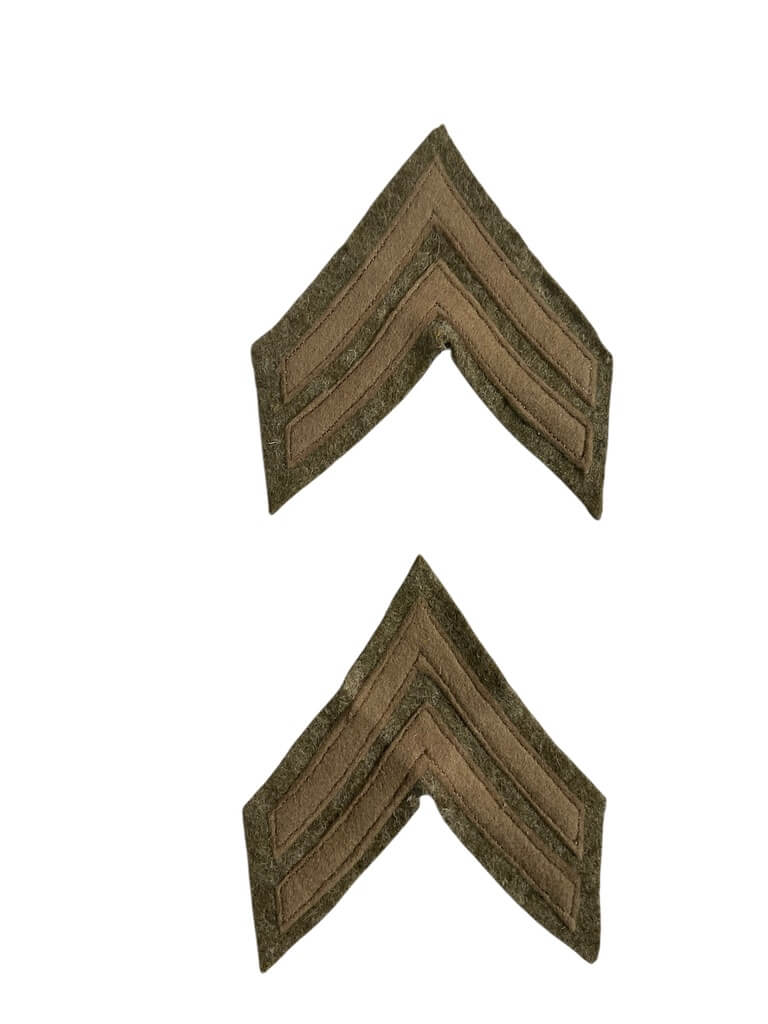 WW1 US AEF Corporal Rank Insignia Pair WW1 US AEF Corporal Rank Insignia Pair